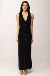 Elisabetta Franchi Abito Lungo In Maglia Di Viscosa AM09S61E2 NERO