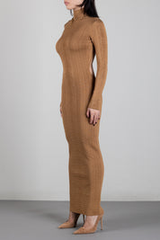 Elisabetta Franchi Abito Lungo In Maglia Jacquard con Schiena Scoperta AM31S67E2 DAINO