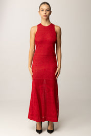 Twin-set Abito Lungo In Maglia Traforata 252TP3382 ROSSO VENEZIANO