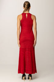 Twin-set Abito Lungo In Maglia Traforata 252TP3382 ROSSO VENEZIANO