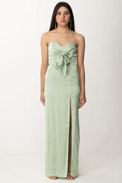 Gaëlle Paris Abito Lungo In Satin GAABW00684 VERDE SALVIA