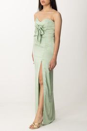 Gaëlle Paris Abito Lungo In Satin GAABW00684 VERDE SALVIA