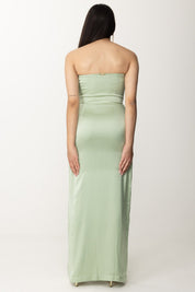 Gaëlle Paris Abito Lungo In Satin GAABW00684 VERDE SALVIA