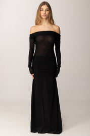 Aniye By Abito Lungo Off-shoulder Xena 185166 BLACK VINYL