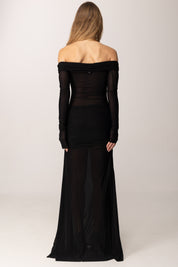 Aniye By Abito Lungo Off-shoulder Xena 185166 BLACK VINYL