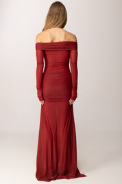 Aniye By Abito Lungo Off-shoulder Xena 185166 CARDINAL