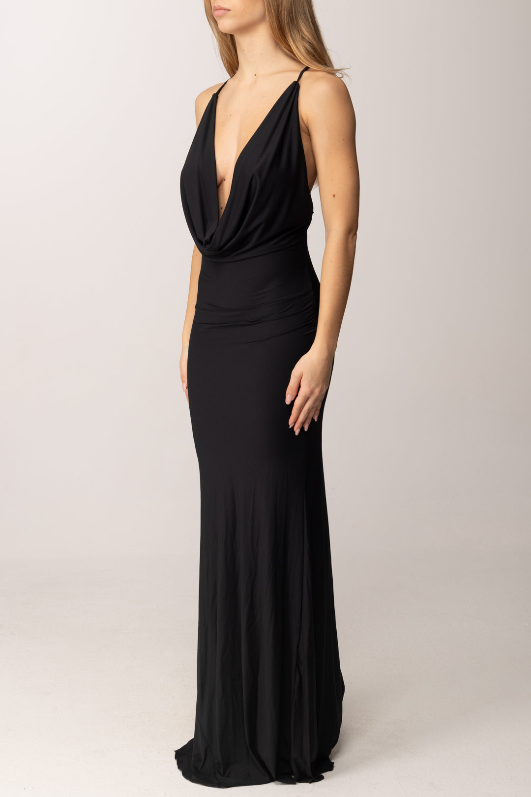 Aniye By Abito Lungo Ria con Intreccio Sul Retro 185223 BLACK