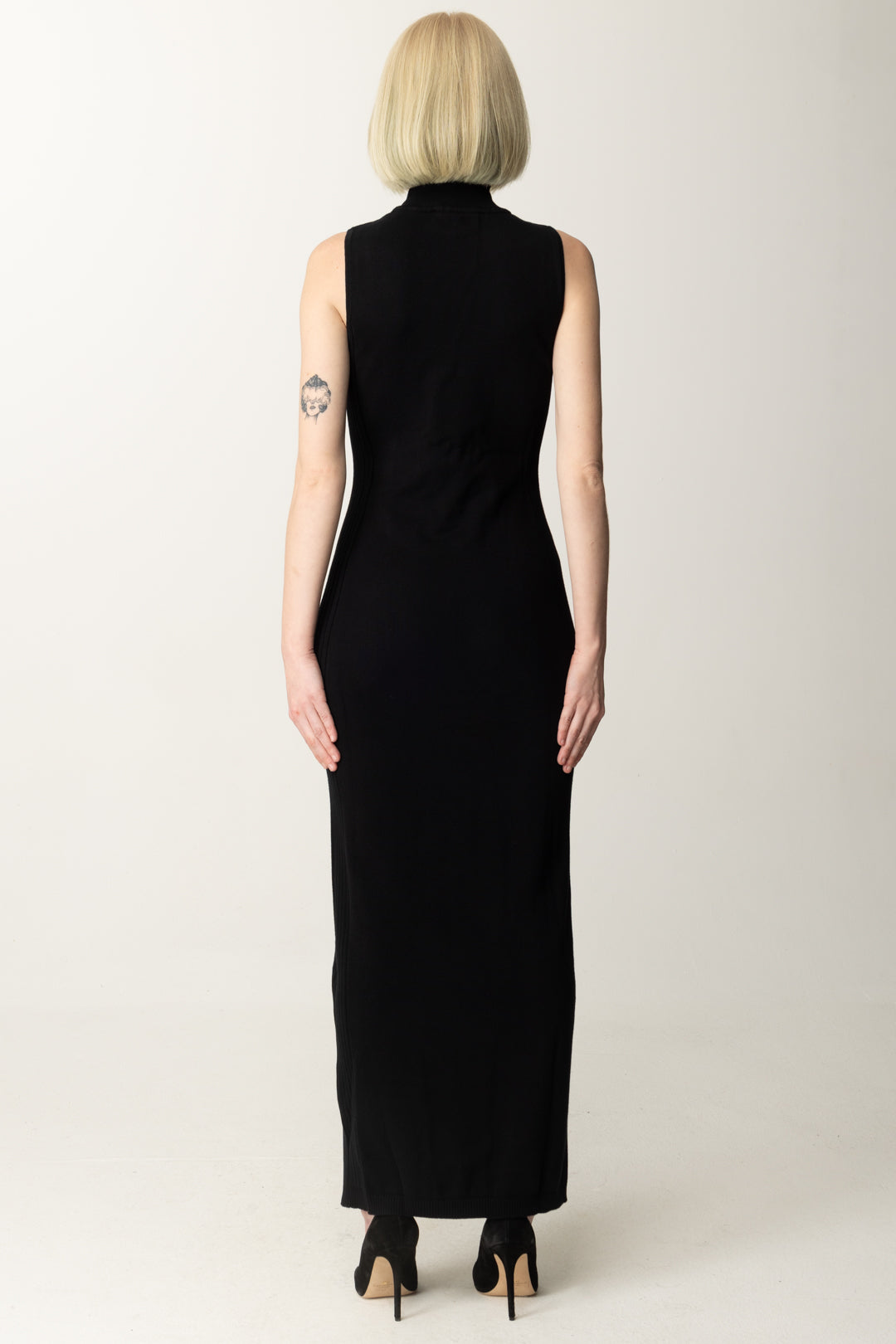 Karl Lagerfeld Woman Long Sleeveless Dress with Slit 245J1305 BLACK Khloefemme Karl Lagerfeld Woman Long Sleeveless Dress with Slit 245J1305 BLACK Khloefemme