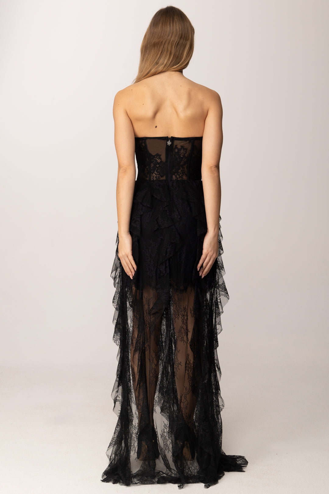 Aniye By Abito Lungo Tamara In Pizzo 185038 BLACK VINYL