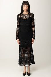 Pinko Abito Lungo Traforato All'uncinetto 104731 A2FF NERO LIMOUSINE