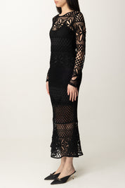 Pinko Abito Lungo Traforato All'uncinetto 104731 A2FF NERO LIMOUSINE