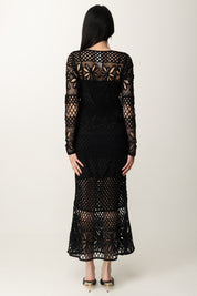 Pinko Abito Lungo Traforato All'uncinetto 104731 A2FF NERO LIMOUSINE