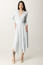 Elisabetta Franchi Abito Midi Asimmetrico con Collana AB86352E2 SKY BLUE
