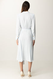 Elisabetta Franchi Abito Midi Asimmetrico con Collana AB86352E2 SKY BLUE