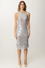 Patrizia Pepe Abito Midi con Maxi Paillettes 8A1444 J251 GLASS GREY SEQUINS