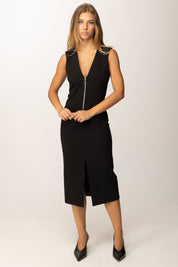 Patrizia Pepe Abito Midi con Spacco e Zip 2A3001 A498 NERO