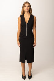 Patrizia Pepe Abito Midi con Spacco e Zip 2A3001 A498 NERO
