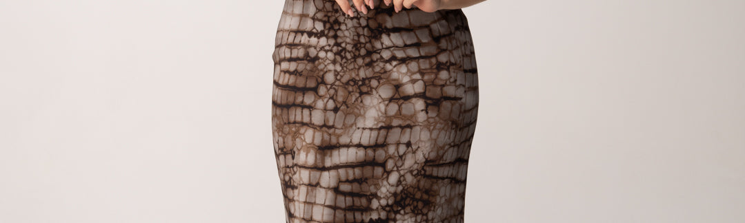 Elisabetta Franchi Abito Midi con Stampa Animalier e Scollo All’americana AB89161E2 CACAO