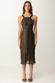 Patrizia Pepe Abito Midi con Strass 2A2950 A601 BLACK & TOPAZ