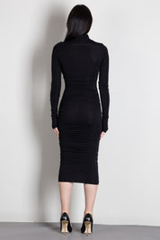 Elisabetta Franchi Abito Midi In Jersey Leggero con Drappeggi AB02B66E2 NERO