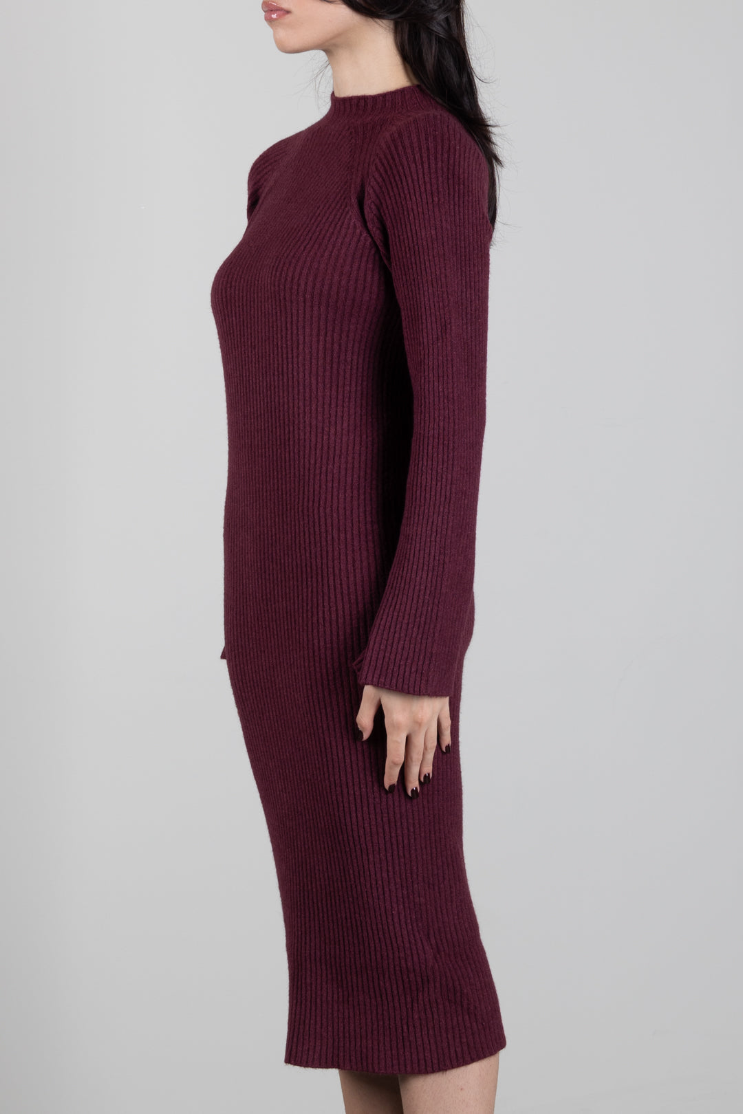 Manila Grace Abito Midi In Maglia a Coste A477VU PORT ROYALE :AI26