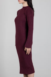 Manila Grace Abito Midi In Maglia a Coste A477VU PORT ROYALE :AI26