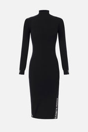 Elisabetta Franchi Abito Midi In Maglia con Bande Lucide AM03S56E2 NERO/MILK