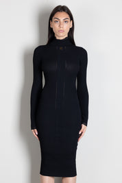 Elisabetta Franchi Abito Midi In Maglia con Dettaglio Logo AM21B66E2 NERO
