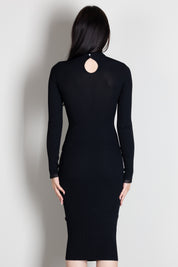 Elisabetta Franchi Abito Midi In Maglia con Dettaglio Logo AM21B66E2 NERO