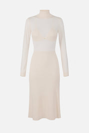 Elisabetta Franchi Abito Midi In Maglia con Lavorazione a Coste AM30S57E2 MILK