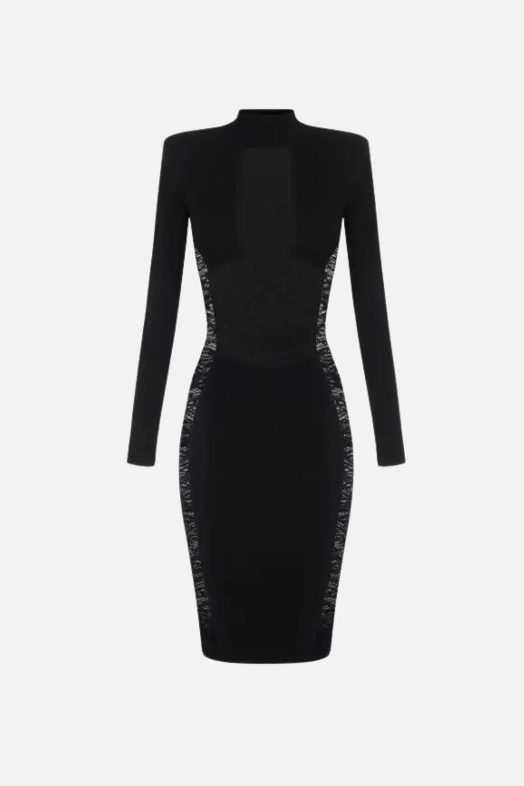 Elisabetta Franchi Abito Midi In Maglia e Pizzo AM28Q66E2 NERO