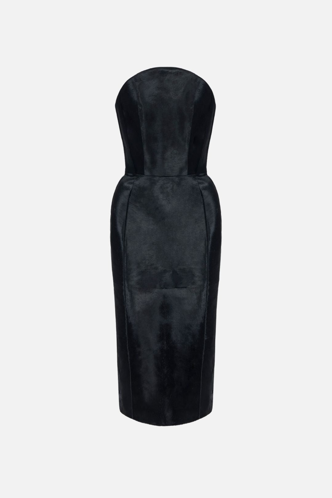 Elisabetta Franchi Abito Midi In Pelle con Lacci Criss-cross AP02G68E2 NERO