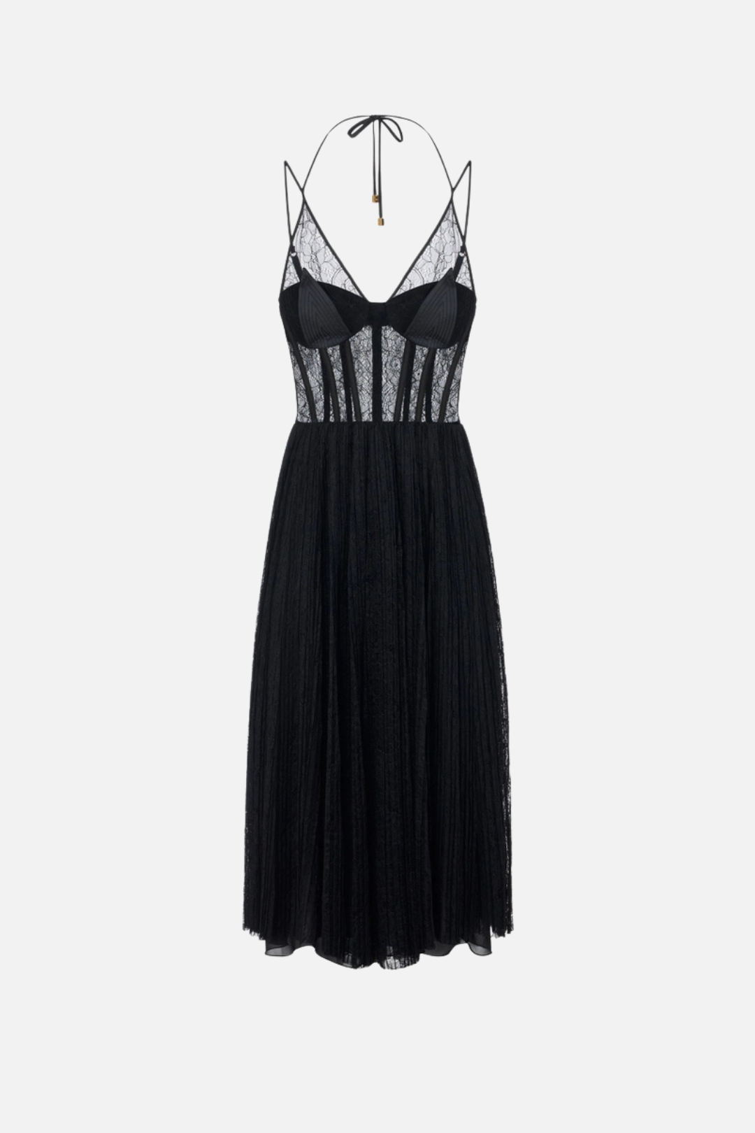 Elisabetta Franchi Abito Midi In Pizzo Floreale AB97266E2 NERO