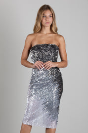 Elisabetta Franchi Abito Midi In Tulle Metallizzato AB02067E2 AVORIO