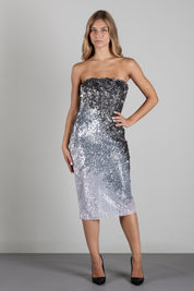 Elisabetta Franchi Abito Midi In Tulle Metallizzato AB02067E2 AVORIO