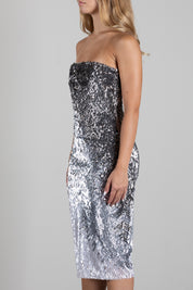 Elisabetta Franchi Abito Midi In Tulle Metallizzato AB02067E2 AVORIO