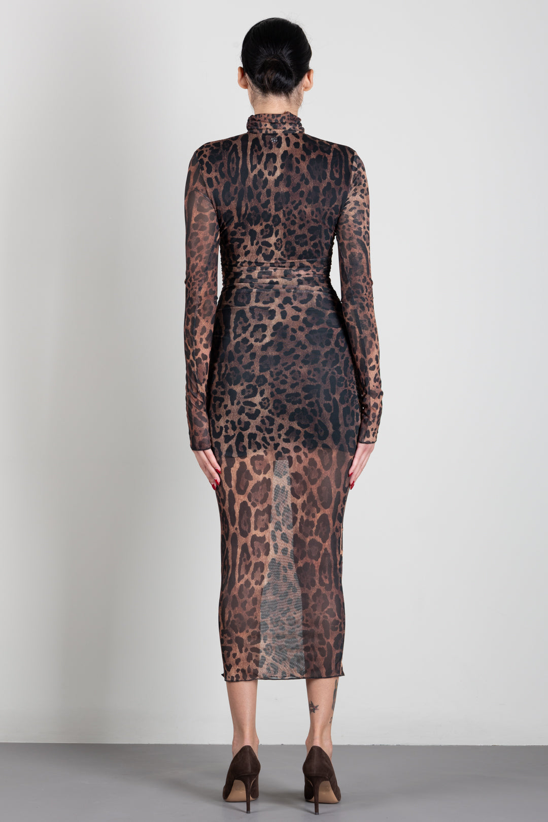 Aniye By Abito Midi Lulù Animalier con Arricci 181269 HOT LEO :AI26