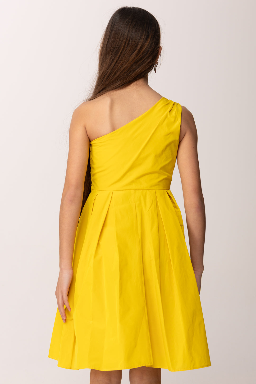 Elisabetta Franchi Bambina Abito Midi Monospalla In Taffetà EFAB6740TV033.2033