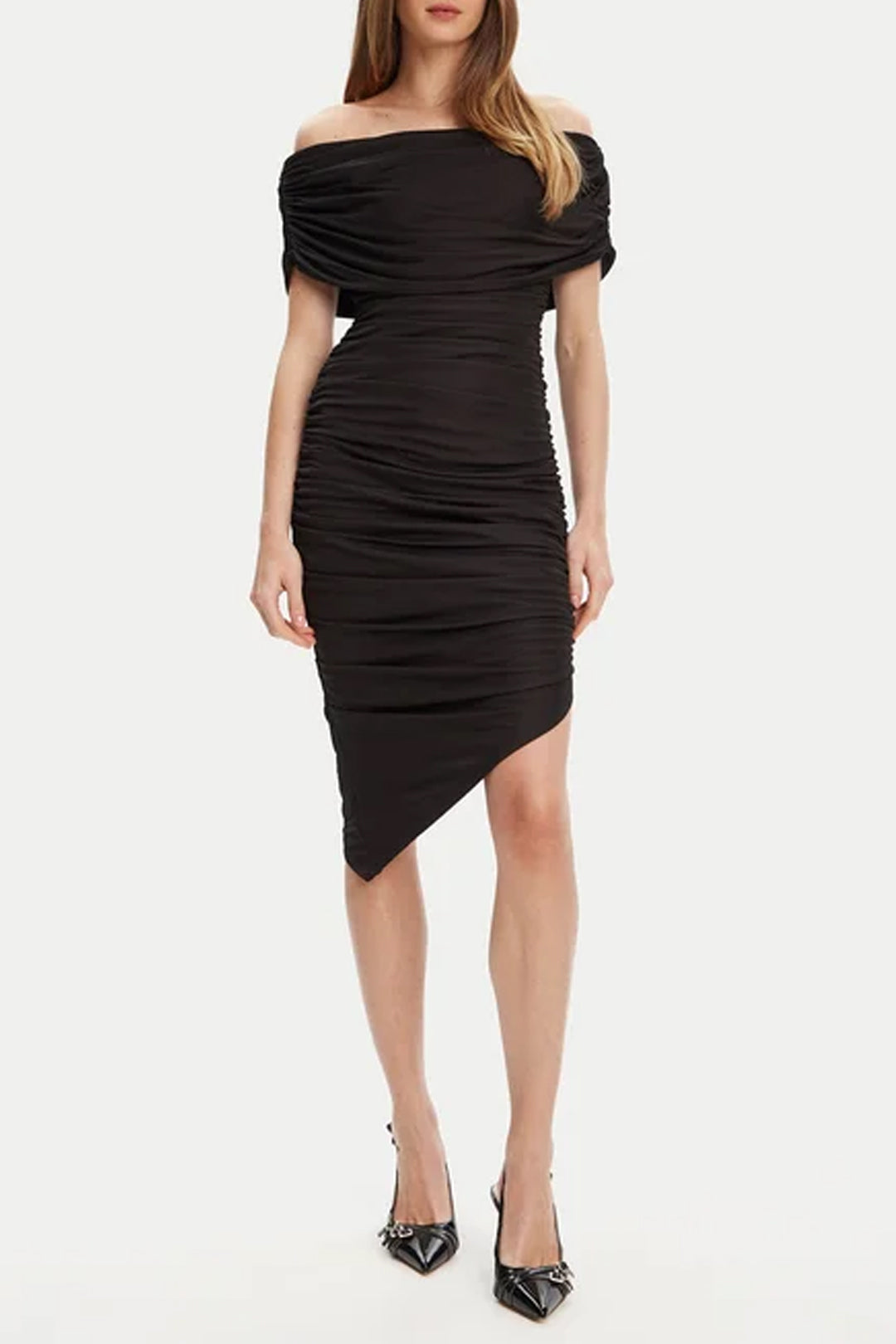 Marciano By Guess Abito Midi Patty con Scollo Off-shoulder 5YGK06 6334A JET BLACK A996