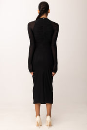 Aniye By Abito Midi Scandal con Incroci e Trasparenze 181323 BLACK