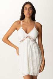 Khloe Femme Abito Min In Pizzoi con Scollo Sul Retro BIANCO