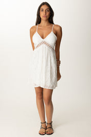 Khloe Femme Abito Min In Pizzoi con Scollo Sul Retro BIANCO