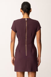 Elisabetta Franchi Abito Mini con Tasche Ricamo Logo Embossed AB81957E2 MERLOT