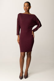 Patrizia Pepe Abito Mini Full Zip In Jersey Stretch 8A1501 J321 PURPLE RED