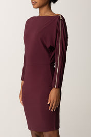 Patrizia Pepe Abito Mini Full Zip In Jersey Stretch 8A1501 J321 PURPLE RED