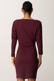 Patrizia Pepe Abito Mini Full Zip In Jersey Stretch 8A1501 J321 PURPLE RED