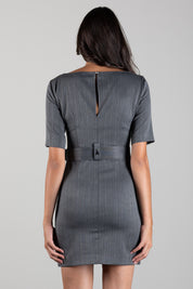 Patrizia Pepe Abito Mini Gessato con Cintura 8A0541 C0238 HERRINGBONE GRAY