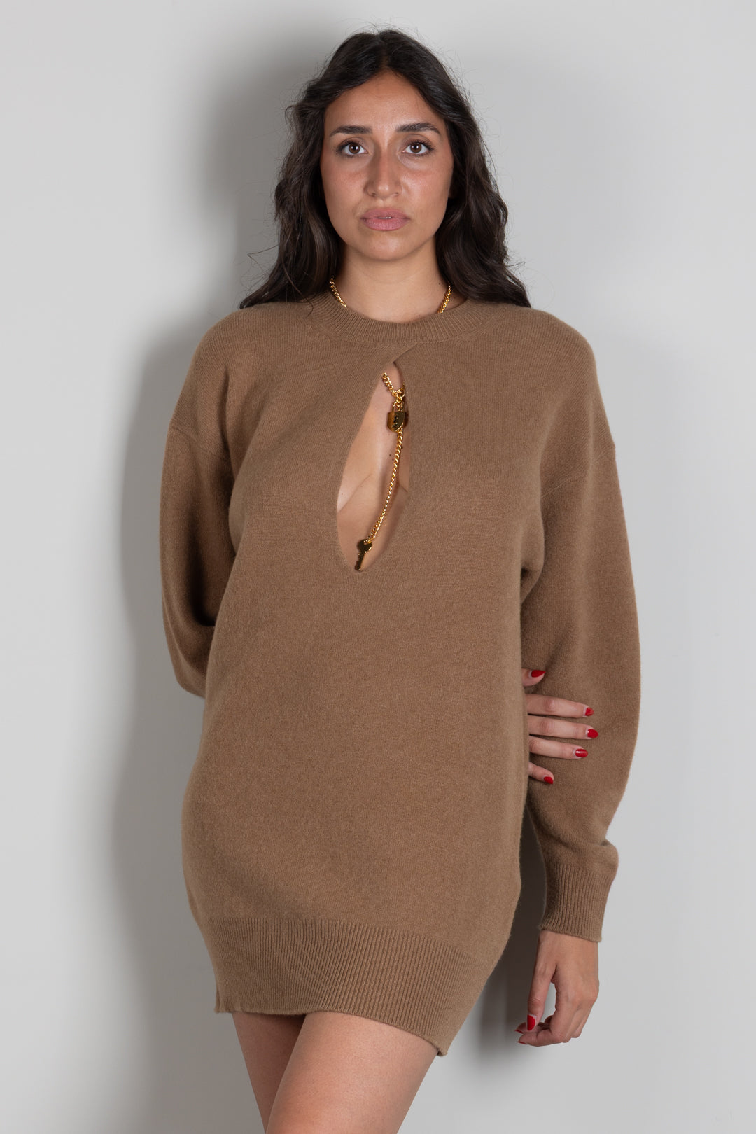 Elisabetta Franchi Abito Mini In Maglia con Dettagli Cut-out AM23T66E2 DAINO