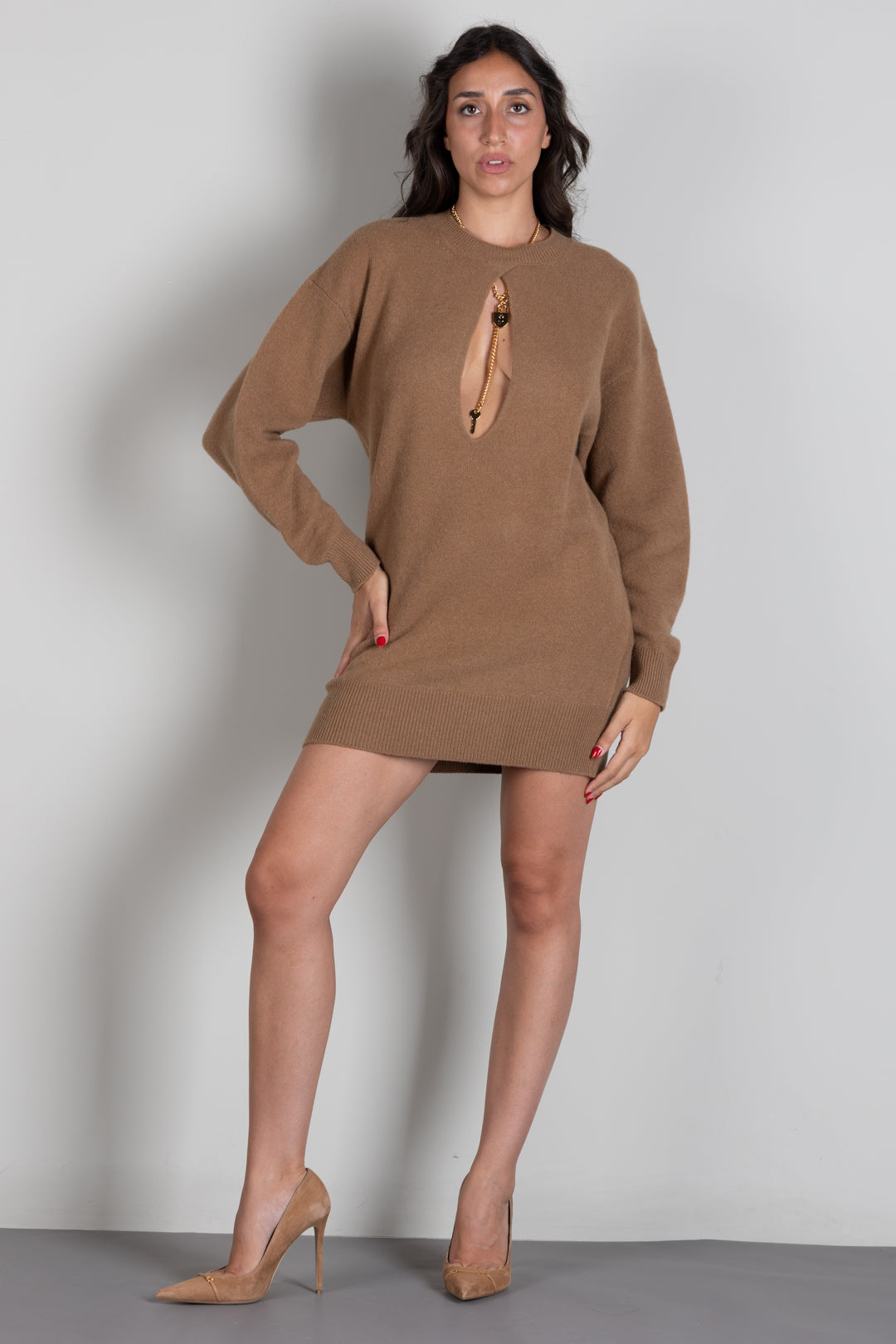 Elisabetta Franchi Abito Mini In Maglia con Dettagli Cut-out AM23T66E2 DAINO