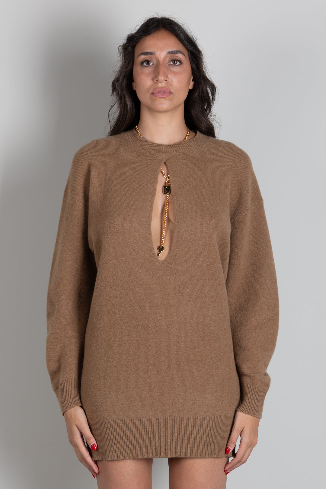Elisabetta Franchi Abito Mini In Maglia con Dettagli Cut-out AM23T66E2 DAINO